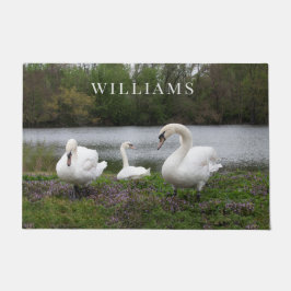 Swan Family gepersonaliseerd Deurmat