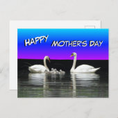 Swan Family Happy Moederdag Briefkaart (Voorkant / Achterkant)