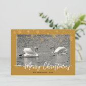 Swan Family Merry-kerstkaart (Staand voorkant)