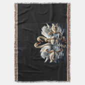 Swan Family on Black Lake Artwork Deken (Voorkant Verticaal)