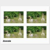 Swan Family Rechthoekige Sticker (Vel)