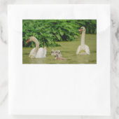 Swan Family Rechthoekige Sticker (Tas)