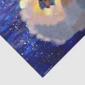 Swan Floating on Sunlit Water Blue White Decoupage Tissuepapier (Detail)