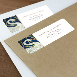 Swan Floral Custom Retouradres Etiket