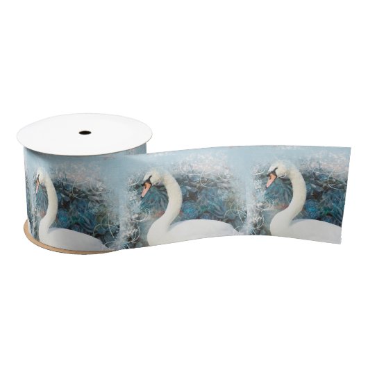 Swan floral swirl satijnen lint (Spoel)