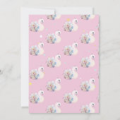 Swan Flower Crown Rainbow Hearts Stars Birthday Kaart (Achterkant)