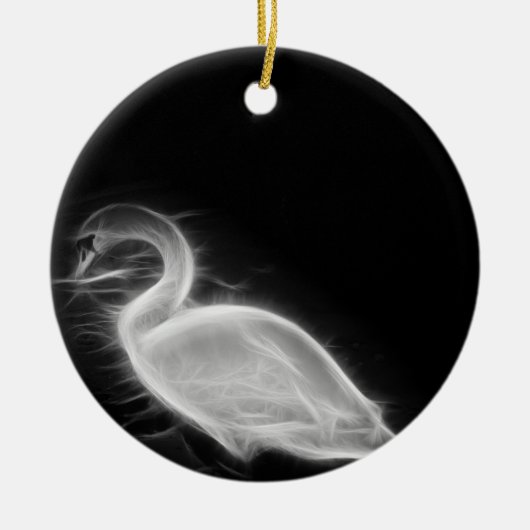 Swan Fractal Keramisch Ornament (Voorkant)