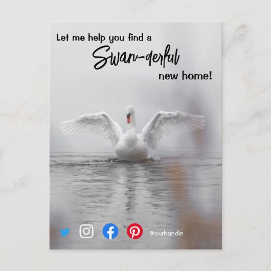 swan - geweldige marketing van makelaars in onroer briefkaart (Voorkant)