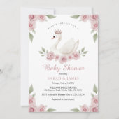 Swan Girl Baby shower uitnodiging (Voorkant)