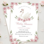 Swan Girl Baby shower uitnodiging