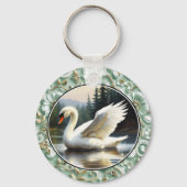 Swan Glides Gracefully on Lake Sleutelhanger (Voorkant)