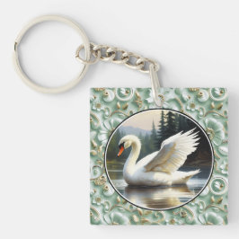 Swan Glides Gracefully on Lake Sleutelhanger