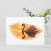 Swan Gliding at Sunset Kaart (Staand voorkant)