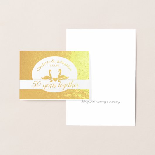 Swan golden 50ste trouwdag folie kaarten (Display)
