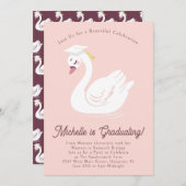 Swan Graduation Party Kaart (Voorkant / Achterkant)