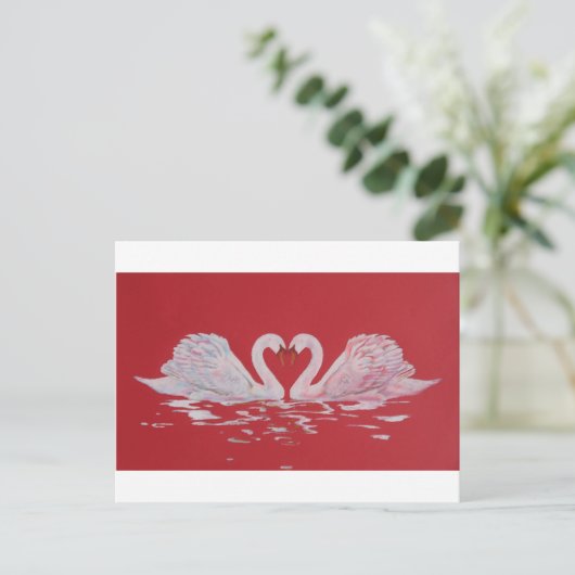 Swan Heart Briefkaart (Staand voorkant)
