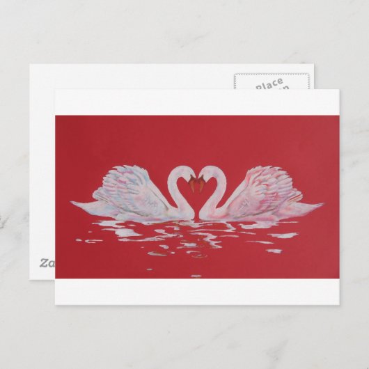 Swan Heart Briefkaart (Voorkant / Achterkant)