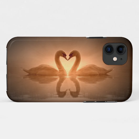 Swan Heart Case-Mate iPhone Case (Achterkant (horizontaal))