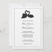 Swan Heart Wedding Uitnodiging (Voorkant)