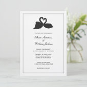 Swan Heart Wedding Uitnodiging (Staand voorkant)