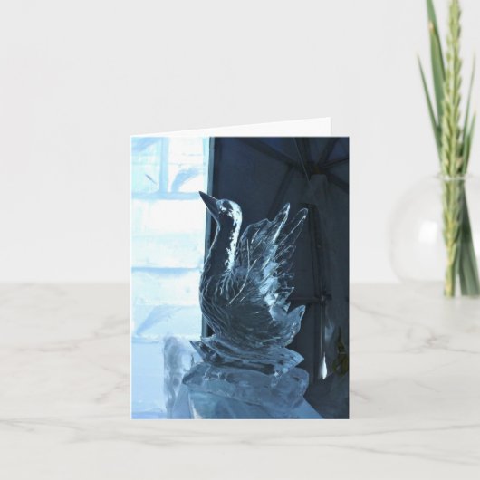 Swan Ice Sculpture, Quebec, Canada Bedankkaart (Voorkant)