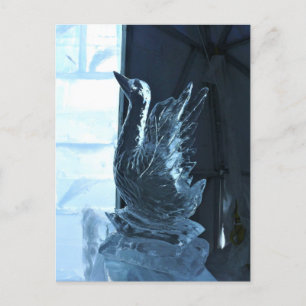 Swan Ice Sculpture, Quebec, Canada Briefkaart