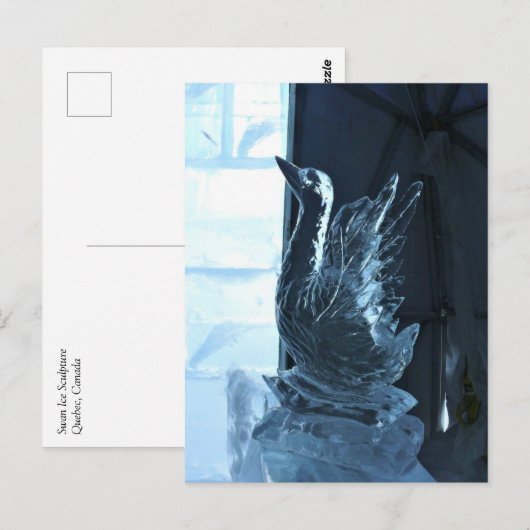 Swan Ice Sculpture, Quebec, Canada Briefkaart (Voorkant / Achterkant)