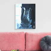 Swan Ice Sculpture, Quebec, Canada Canvas Afdruk (Insitu (Woonkamer))