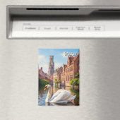 Swan in Bruges Belgium Travel Souvenir Magneet (Insitu (Vaatwasser))