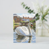 Swan in Stratford-Upon-Avon England Travel Briefkaart (Staand voorkant)
