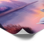 swan in the pond during sunset poster (Hoek)
