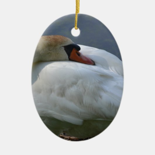 Swan Keramisch Ornament (Voorkant)