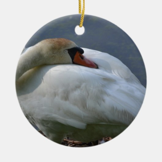 Swan Keramisch Ornament (Voorkant)
