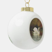 Swan Keramische Bal Ornament (Links)