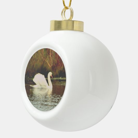 Swan Keramische Bal Ornament (Rechts)