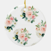 Swan kerstversiering, roze en gouden zwaan keramisch ornament (Achterkant)