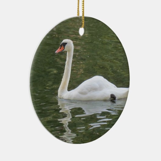 Swan-kerstversiering zwemmen keramisch ornament (Rechts)