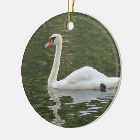 Swan-kerstversiering zwemmen keramisch ornament (Links)