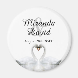 Swan koppels noemen monogram bruiloft magneet