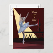 "Swan Lake Ballerina", aangepast Briefkaart (Voorkant / Achterkant)