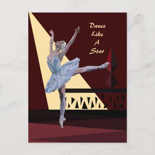 "Swan Lake Ballerina", aangepast Briefkaart (Voorkant)
