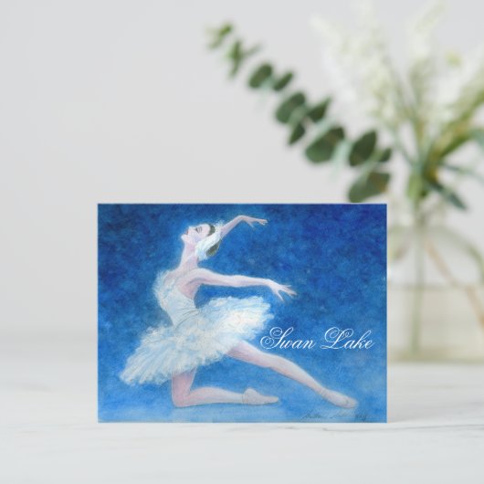 Swan Lake Ballet Briefkaart (Staand voorkant)