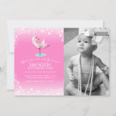 Swan Lake ballet eerste verjaardag roze uitnodigin Kaart (Achterkant)