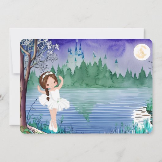 Swan Lake Ballet Spring Ballerina Birthday Kaart (Achterkant)