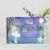 Swan Lake Ballet Spring  Ballerina Birthday Kaart (Staand voorkant)