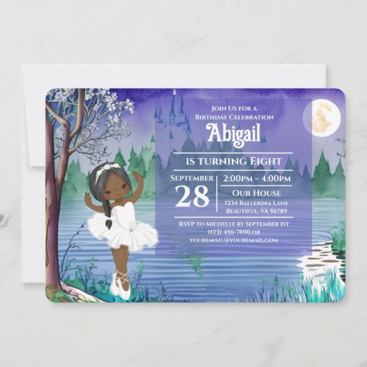 Swan Lake Ballet Spring Ballerina Birthday Kaart (Voorkant)