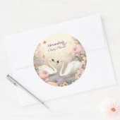 Swan Lake Garden Baby shower Ronde Sticker (Envelop)