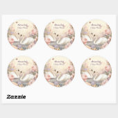 Swan Lake Garden Baby shower Ronde Sticker (Vel)