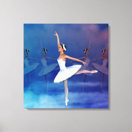 Swan Lake Geïnspireerd Classical Ballet Scene Canv Canvas Afdruk (Voorkant)