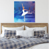 Swan Lake Geïnspireerd Classical Ballet Scene Canv Canvas Afdruk (Insitu (Slaapkamer))